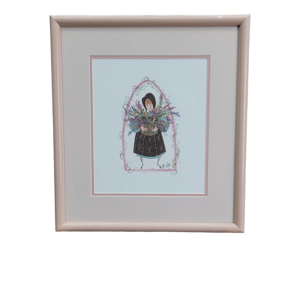 P Buckley Moss "Natalie" Signed 1988 Professionally Framed #680/1000 Print